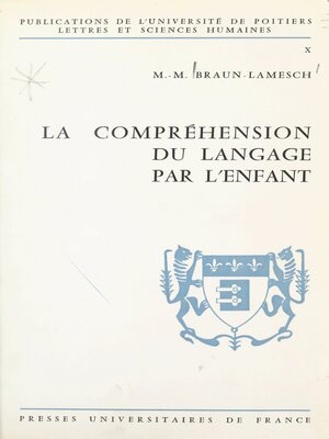 cover image of La compréhension du langage par l'enfant